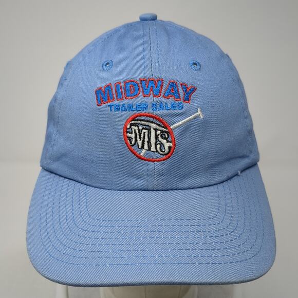 Midway Trailer Sales Strapback Baseball Hat Blue One Size Adjustable Sun Cap - Picture 2 of 9